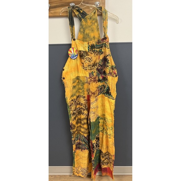 JAYLI Nepal Overalls Jumper Patch Hippie Festival Bohemian Women's Large Boho L - Picture 3 of 14